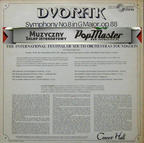 plyta,winylowa,Dvorak,Symphony,No.8,In,G,Major,Walter,Susskind,The,1971,International,Festival,Youth,Orchestra,SMS,2782