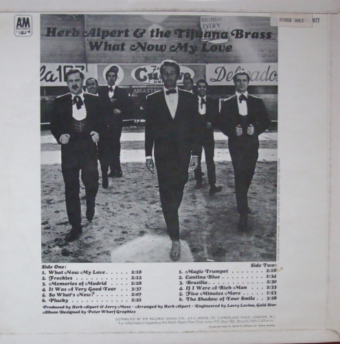 Herb Alpert & The Tijuana Brass ‎– What Now My Love Winyle AMLS.977 Easy listening Latin Pop Vinyle