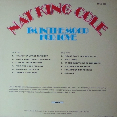 Nat King Cole ‎– I'm In The Mood For Love CHVL 054 http://popmaster.pl/