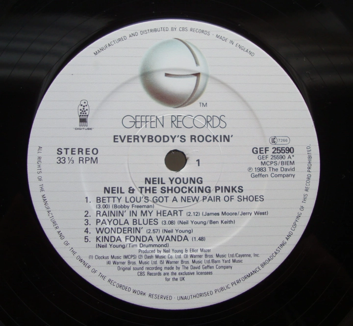 Neil Young & The Shocking Pinks ‎– Everybody's Rockin' 25590 Rock,Rock & Roll G
