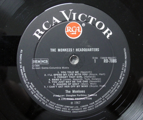 The Monkees ‎– Headquarters RCA Victor ‎– RD-7886 Plyta Winylowa, LP, Album, Mono