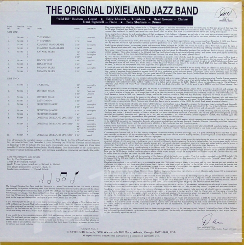 The Original Dixieland Jazz Band 1943 GHB-100 MONO Jazz Виниловые Пластинки Джаз