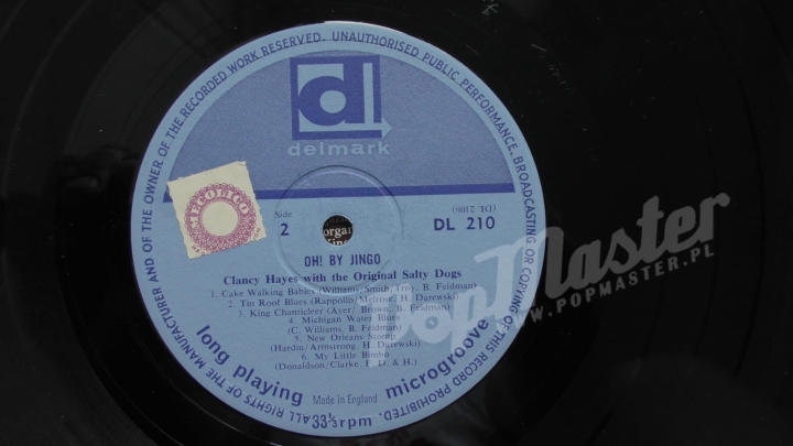Clancy Hayes & The Salty Dogs Oh By Jingo DS-210 Jazz Виниловые Пластинки Джаз