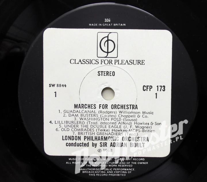Sir Adrian Bolt Conducts Marches For Orchestra London Philharmonic On Parade CFP 173