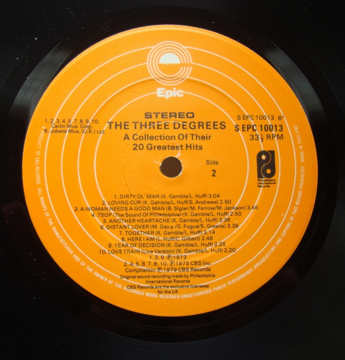 The Three Degrees – A Collection Of Their 20 Greatest Hits EPC 10013