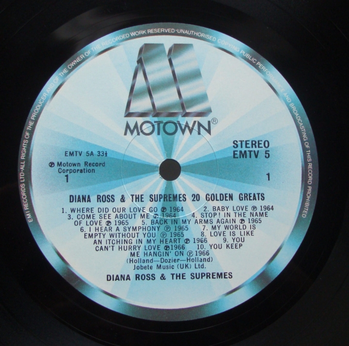 Diana Ross & The Supremes ‎– 20 Golden Greats EMTV5 Funk / Soul Sklep z Winylami 