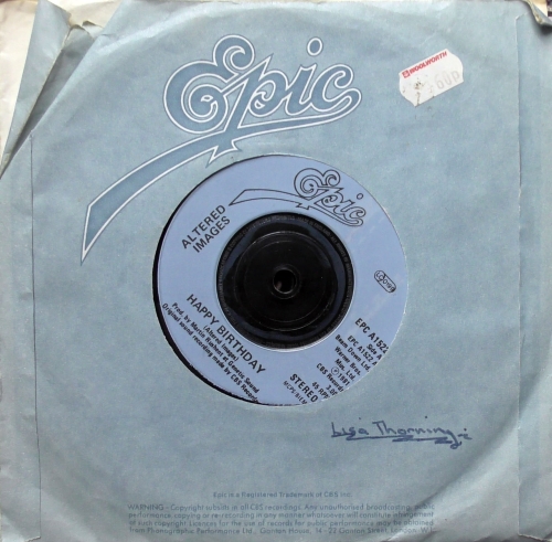 Altered Images ‎– Happy Birthday, Płyta Winylowa,  Epic ‎– EPC A1522, Vinyl, 7", 45 RPM, Single, Stereo