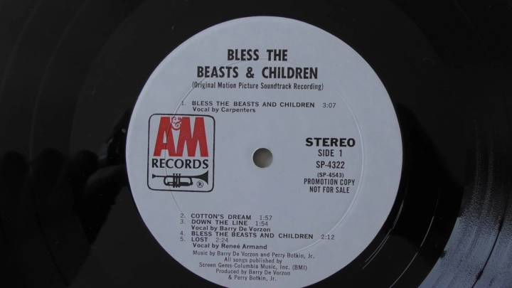 Barry De Vorzon And Perry Botkin Jr. ‎– Bless The Beasts & Children PROMO COPY A&M Records ‎– SP-4322