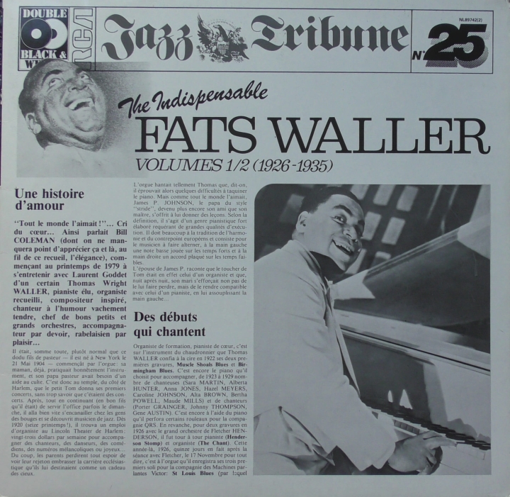 Fats Waller ‎– The Indispensable Fats Waller - Volumes 1/2 (1926-1935) RCA ‎– NL89742(2)