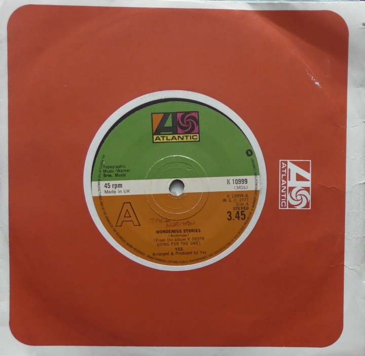 Yes ‎– Wonderous Stories Atlantic ‎– K 10999