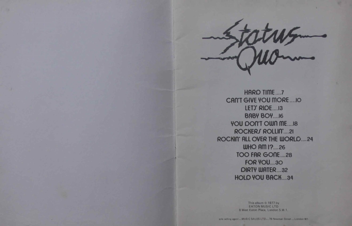 Status Quo - Rockin' All Over The World by Status Quo Songbook 1977