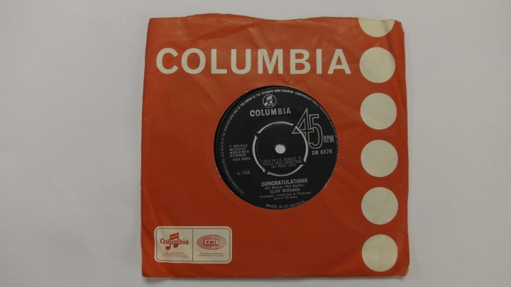 Cliff Richard ‎– Congratulations Columbia ‎– DB 8376