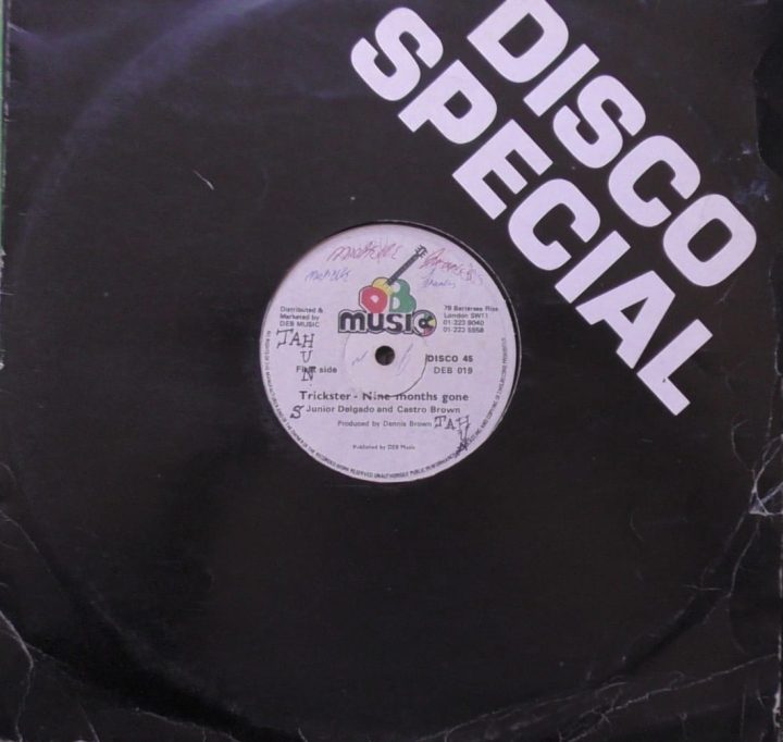 Junior Delgado &amp; Castro Brown / Carlton And The Shoes ‎– Trickster - Nine Months Gone / Better Days  D.E.B. Music ‎– DEB 019