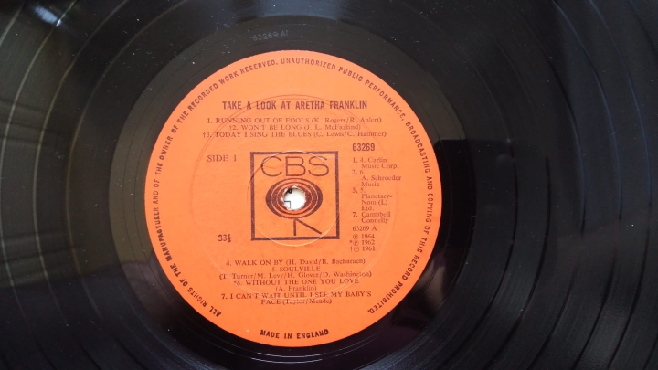 Aretha Franklin ‎– Take A Look At Aretha Franklin CBS ‎– S 63269