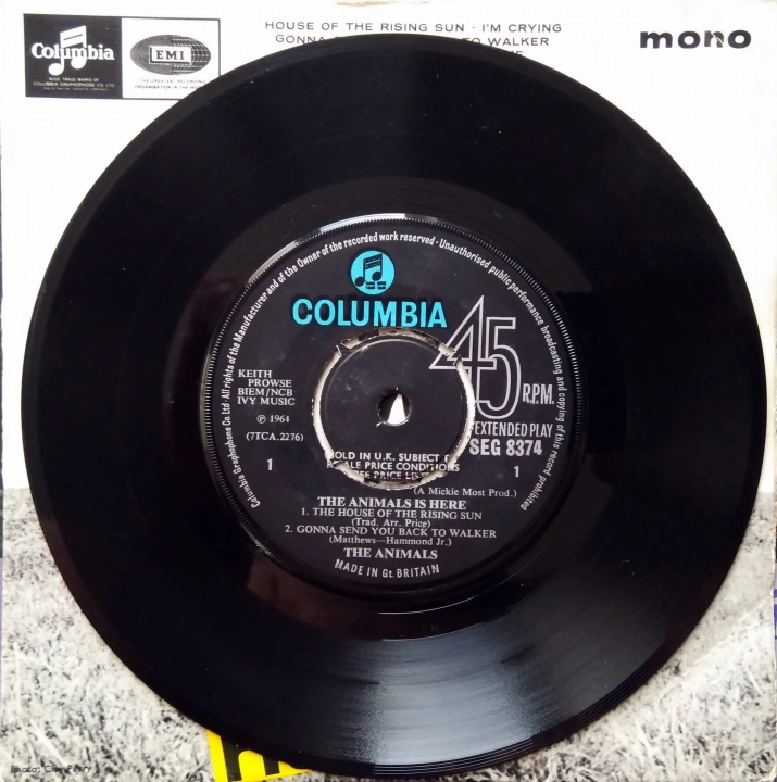 The Animals ‎– The Animals Is Here Columbia ‎– SEG 8374 Vinyl, 7", EP, Mono