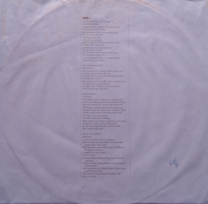 George Harrison ‎– All Things Must Pass Apple Records ‎– STCH 639