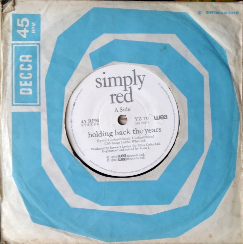 Simply Red ‎– Holding Back The Years  WEA ‎– YZ 70