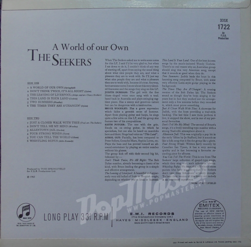 The Seekers A World Of Our Own 33SX 1722 MONO Folk Pop Пластинка http://popmaster.pl/