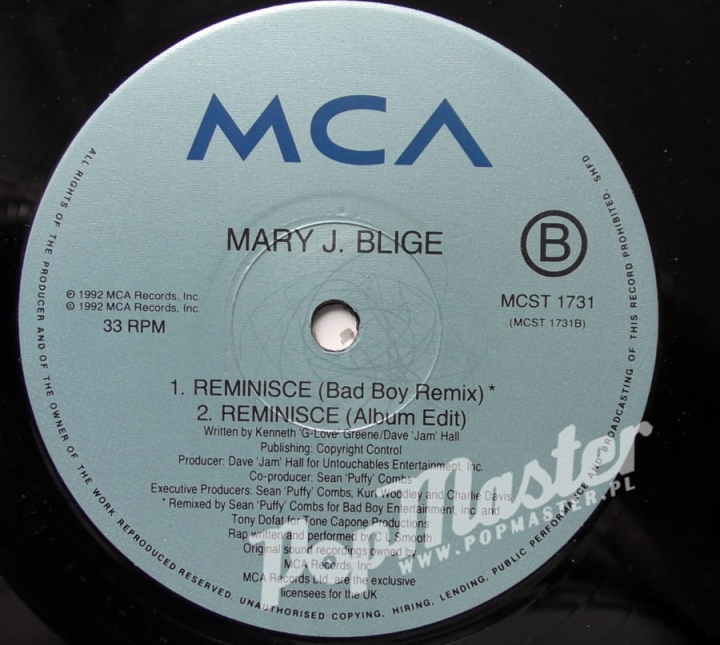 Mary J Blige Reminisce 12" Single UPT 12 54456 12" Maxi Single Plyta Winylowa