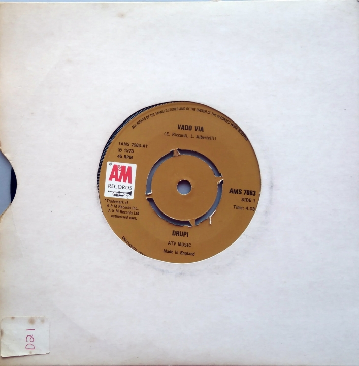 Drupi ‎– Vado Via A&M Records ‎– AMS 7083