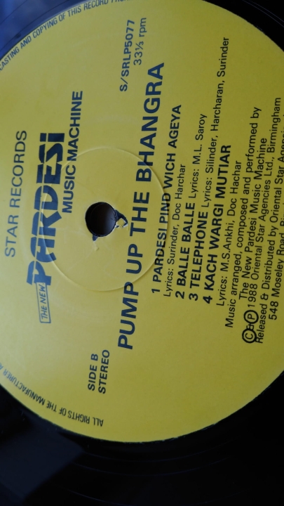 The New Pardesi Music Machine ‎– Pump Up The Bhangra Star Records ‎– S/SRLP 5077