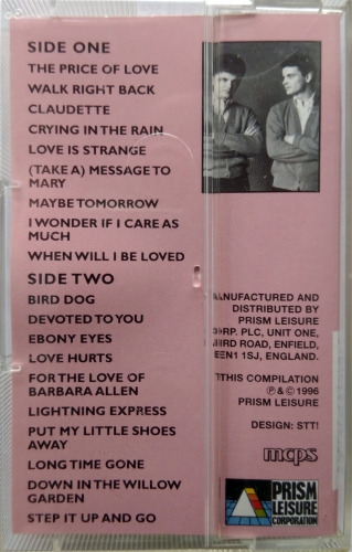 The Everly Brothers ‎– Greatest Love Songs - Volume 1 Prism Leisure Corporation ‎– PLAC 168