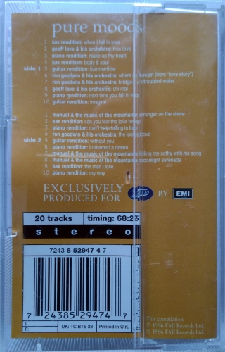 Various ‎– Pure Moods, 20 Relaxing Favourites EMI ‎– 7243 8 52947 4 7