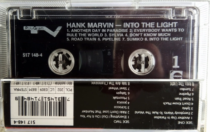 Kasety magnetofonowe Hank Marvin ‎– Into The Light Polygram TV ‎– 517 148-4