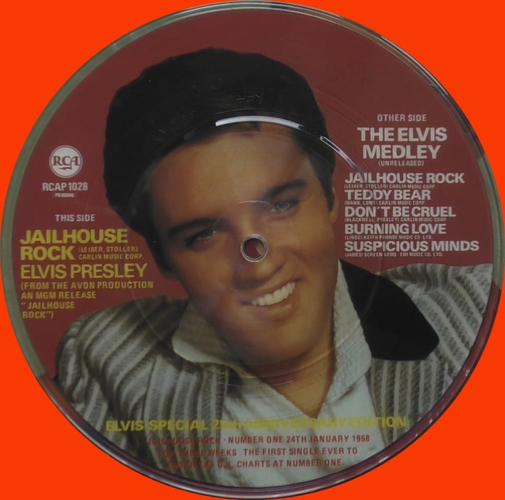 Elvis Presley – Jailhouse Rock RCA – RCAP 1028 Vinyl, 7", Picture Disc