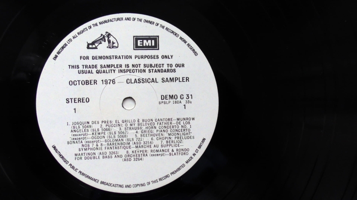 Various – October 1976 Classical Sampler EMI – DEMO C 31