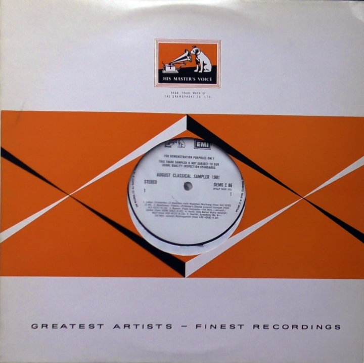 Various – August 1981 Classical Sampler His Master's Voice – DEMO C 86 LP, Promo