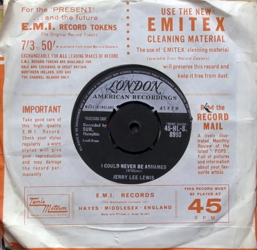 Jerry Lee Lewis – Little Queenie London Records ‎– 45-HLS 8993