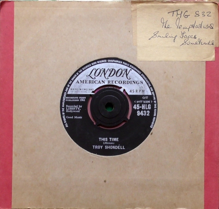 Troy Shondell – This Time  London Records – 45-HLG 9432