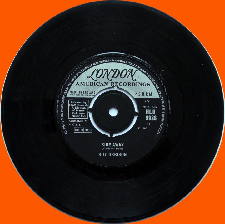 Roy Orbison – Ride Away London American Recordings – HLU 9986