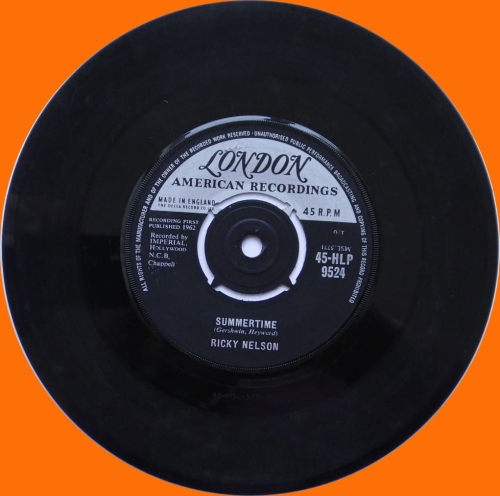 Rick Nelson – Young World / Summertime London American Recordings – 45 HL-P. 9524
