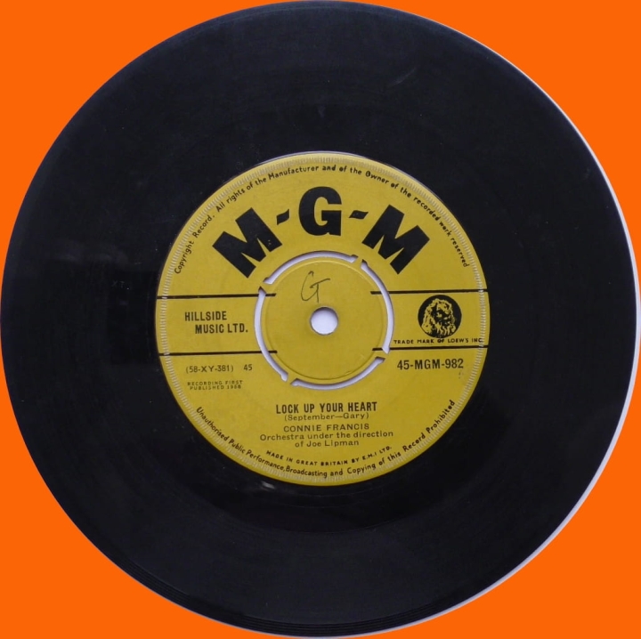 Connie Francis – Lock Up Your Heart MGM Records – 45-MGM-982