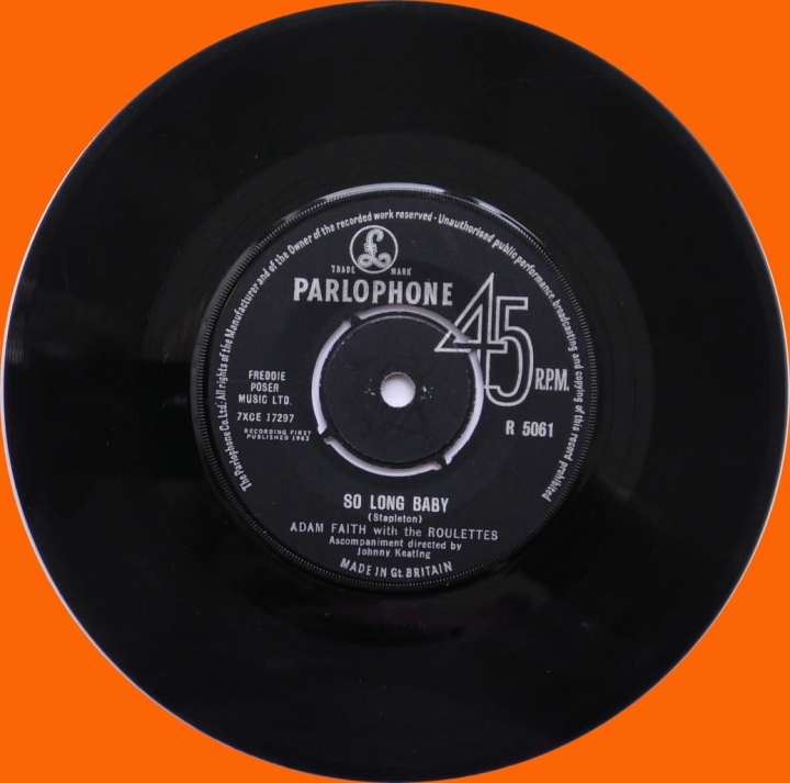 Adam Faith With The Roulettes – So Long Baby Parlophone – R 5061