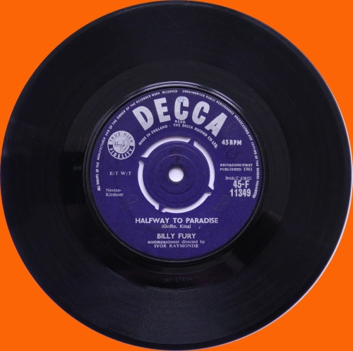 Billy Fury – Halfway To Paradise Decca – 45-F.11349