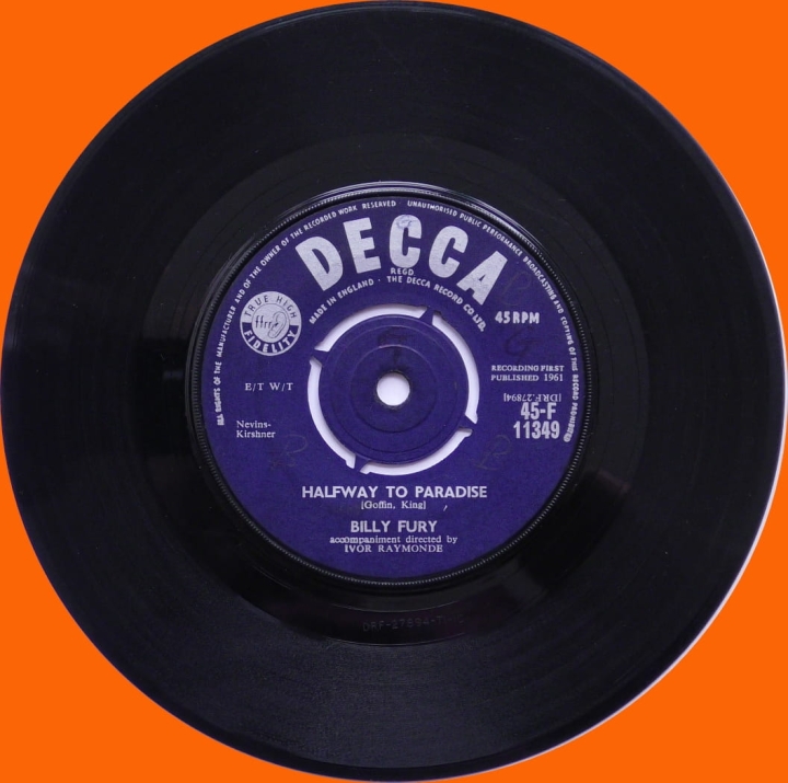 Billy Fury – Halfway To Paradise Decca – 45-F.11349