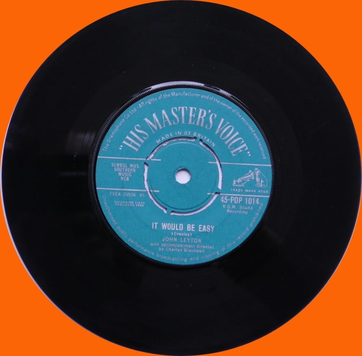 John Leyton – Lonely City His Master's Voice – 45-POP 1014