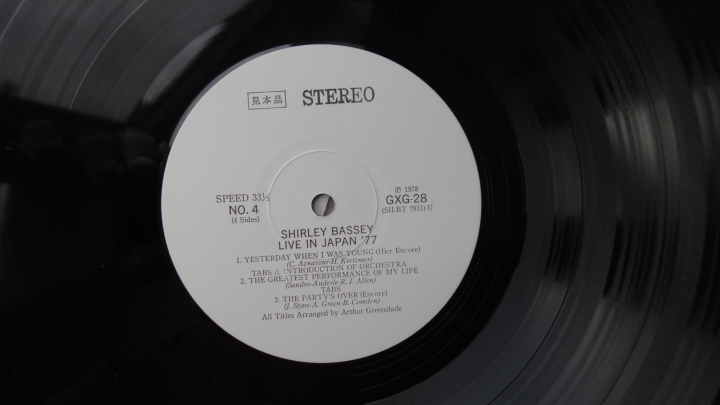 Shirley Bassey – Live In Japan United Artists Records – GXG 27/8 Promo