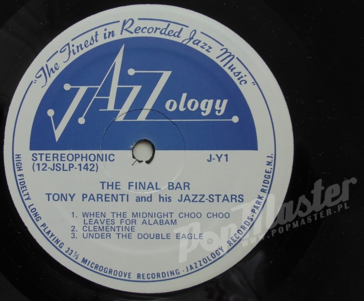 Tony Parenti And His Jazz-Stars The Final Bar J-71 Jazz Dixieland Vinyl Records