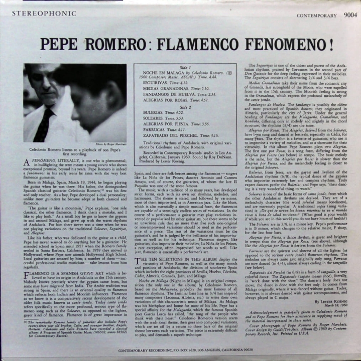 Pepe Romero ‎– Flamenco Fenómeno! Contemporary Records ‎– S9004