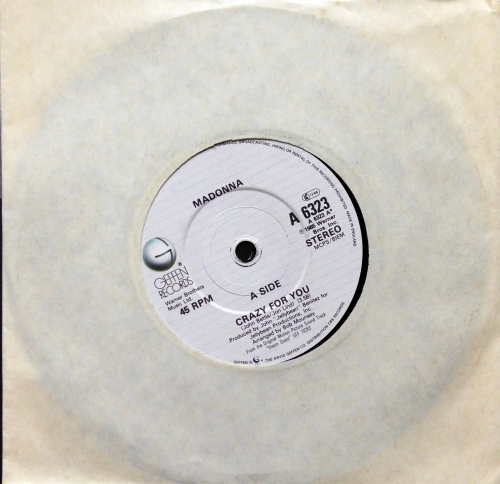 Madonna ‎– Crazy For You Geffen Records ‎– GEF A 6323