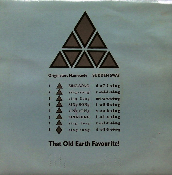 Sudden Sway ‎– Singsong Blanco Y Negro ‎– NEG18V8