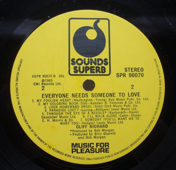 schallplatte,Cliff,Richard,Everyone,Needs,Someone,To,Love,SPR,90070,Vinyl