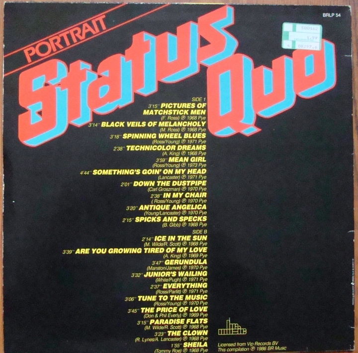 Status Quo ‎– Portrait BRLP 54 Rock