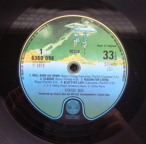  Status Quo ‎– Hello! 6360 098 Spaceship , Rock
