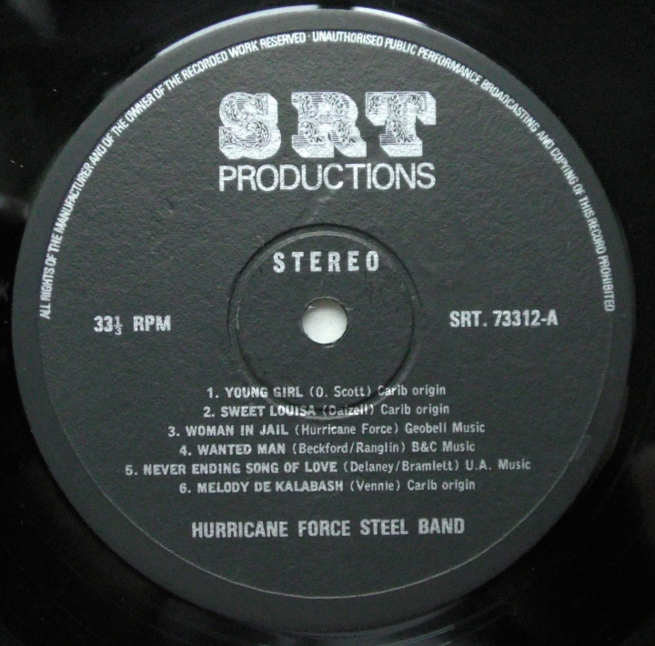 The Hurricane Force Steel Band ‎– A Tropical Night SRT 73312 Reggae, Folk, World, & Country, Stage & Screen Sklep z Winylami 