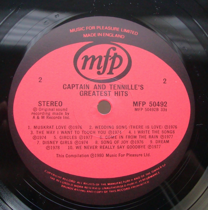 Captain And Tennille ‎– 20 Greatest Hits MFP 50492 Pop